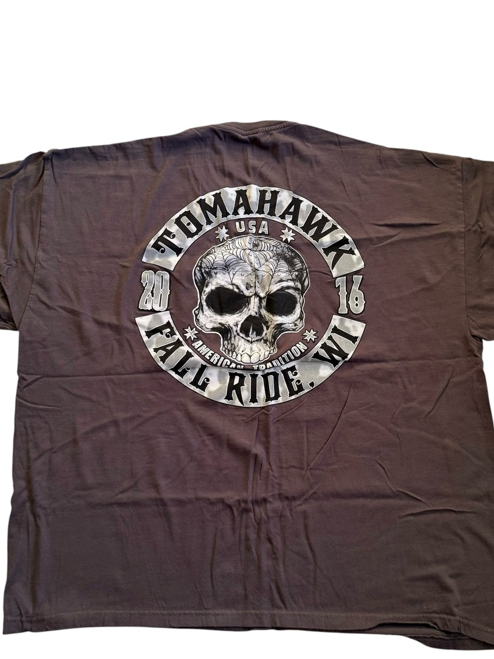 Keya Motorcycle Skull Print Graphic T-Shirt Men Size 3X Tomahawk 2016 Fall Ride